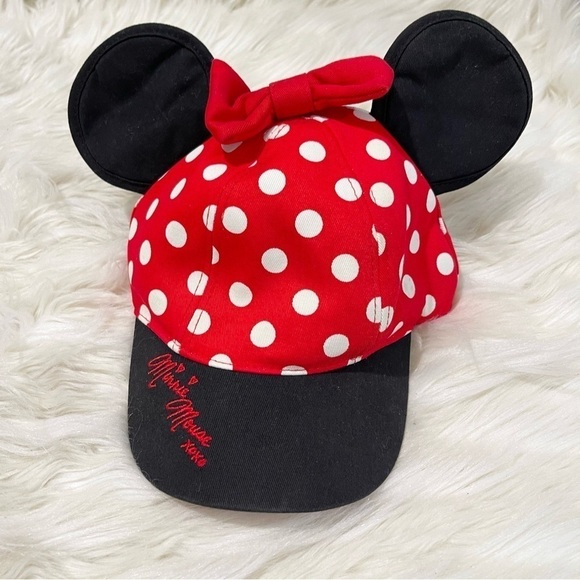 Disney Other - Disney Girls Minnie Mouse Red & Black Hat!